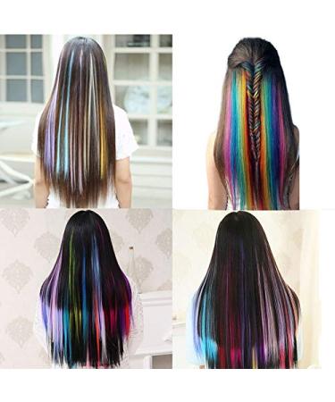 40Pcs 21-inch Colored Hair Extensions for Girls, Women, and Kids - Colorful Clips in 20 Shades - Buy Online on SooperMarket.com