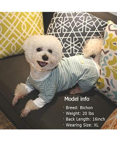 KYEESE Dog Pajamas 4 Legs Jumpsuit, Hair Shedding Cover, Summer Medium - Green Stripe | Pack of 1 - Buy Online on SooperMarket.com