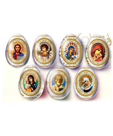 Religious Christian Easter Egg Shrink Wrapper Decorations Pack of 7