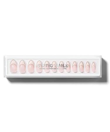 Static Nails Reusable Ivory Almond Pop-On Manicure Set with Non-Damaging Glue-On & Static Nail Glue - Fake Acrylic Press On Nails - Buy Online on SooperMarket.com