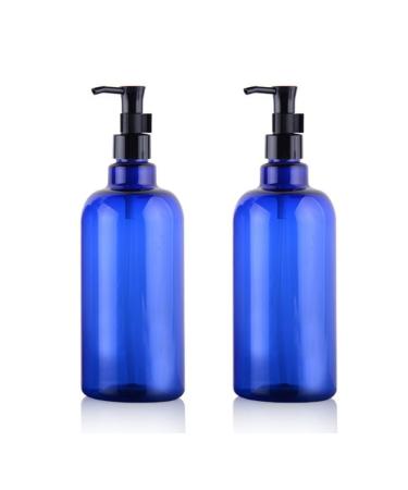 2 pieces 500ml 16.66 oz. Refillable PET bottle empty plastic bottles containers with black pumps tops for make-up bathroom cosmetics shower toilet items liquid containers travel accessories