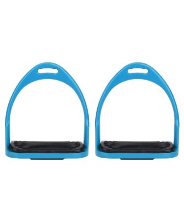 Pssopp Horse Riding Stirrups Anti-rust Aluminum Equestrian Stirrup Colorful Horse Riding Racing Equipment Saddle Accessories with Rubber Pad(Blue)