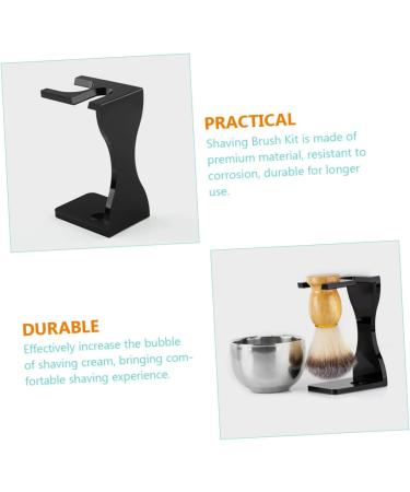 NOLITOY Men's Shaving Set - Black Suit Razor Holder Brush & Bowl | Premium Grooming Essentials for Effortless Shaving - International Shipping Available - Buy Online on SooperMarket.com