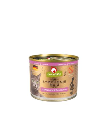 GranataPet Symphonie Cat Wet Food (6x200g No. 2 - Prawns and Turkey) No. 2 - Prawns and Turkey 1.2 kg (Pack of 1)