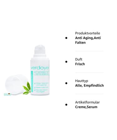 Verdoy Eye Serum for Dark Circles & Wrinkles - Anti-Fold Smoothing Eye Care with White Tea & Peptides - Made in Germany - Buy Online on SooperMarket.com