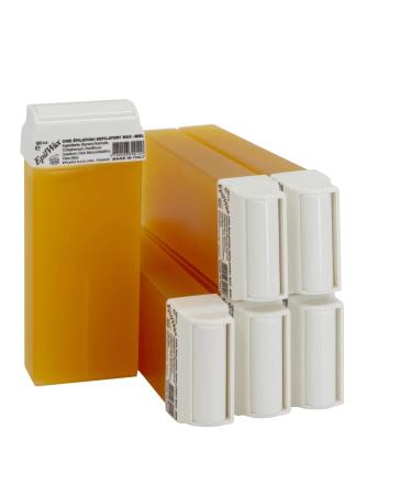 EpilWax Set of 6 Honey Cartridges for Hair Removal - Large 100 ml Roll-on Waxing Refills