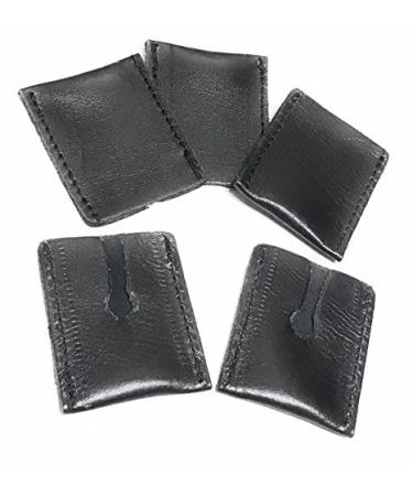G.B.S Durable Leather Case for Double Edge Razor Protective Case Razor Head Sleeve-Fits All Safety Razor. Perfect choice for Traveler Keep Shaving Essentials Secure Best & Perfect Black Pack of 5