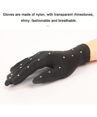 Guangcailun Fashion Figure Skating Gloves - Breathable UV Protection & Crystal Design for Cycling & Outdoor Performance - Buy Online on SooperMarket.com
