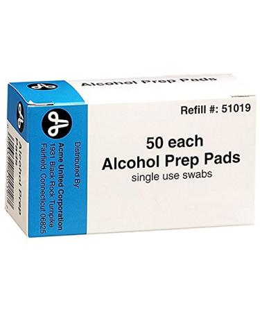 PhysiciansCare 51019 Alcohol Prep Pads Single Use Packets 50 Packets/BX