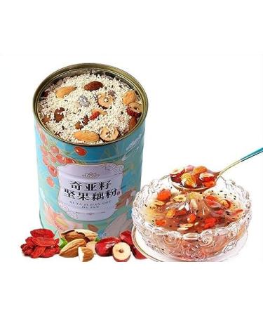 Osmanthus nut lotus root powder soup instant brewed and ready to eat red jujube nut soup rose flavored full belly snack fruit soup Nutritional breakfast gift (Grain lotus root powder 2 can)
