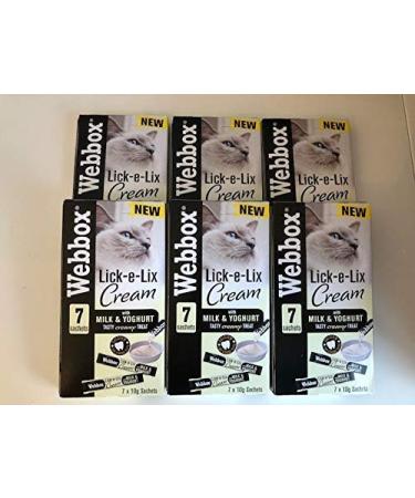 Webbox Lick-e-Lix Cream with Milk and Yoghurt 7 x 10g Sachets (Pack of 6)
