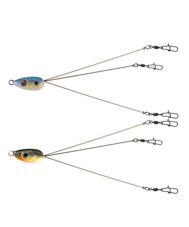 Alabama Rig Umbrella for Bass Fishing 3 Arms Swim Baits Lures Bait Kit for Freshwater Trout Salmon 2 Pcs black blue 3 arm