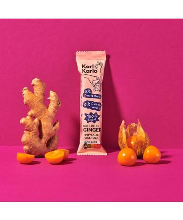Buy Karl Karlo Fruchttriegel Ingwer - 6 x 35g | Vegan Date-Based Ginger Snack | Gluten-Free & Additive-Free | Nutri Score A | International Shipping - Buy Online on SooperMarket.com