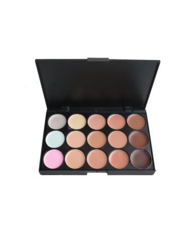 15 Colors Cream Contour Foundation Concealer Palette Kit with 11pcs Bamboo Brush - Buy Online on SooperMarket.com