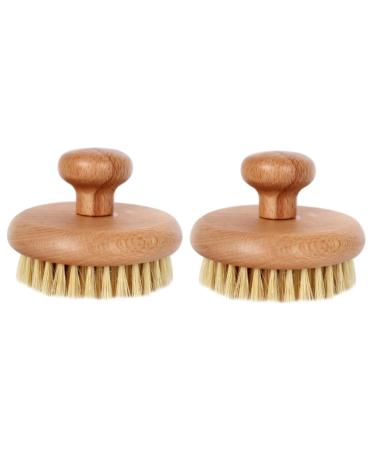 FRCOLOR 2 Pcs Bath Brush Portable Massager Shower Brush for Body Bath Scrubber Dead Skin Handled Bath Brush Shower Body Brush Handle Shower Brush Handle Bathing Brush Cleaning Brush Sisal 10x10cmx2pcs