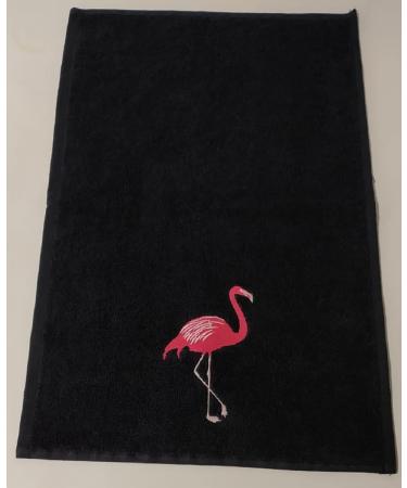 2-Pack White Flamingo Fingertip Kitchen Towels | Premium 100% Cotton Hand Towels | 11x18 | Black | Set of 2 - Buy Online on SooperMarket.com