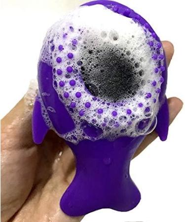 Silicone Face Cleansing Brush Cleanser Whale Shape Cleanser Exfoliator Face Scrub Washing Brush Light Blue - Buy Online on SooperMarket.com