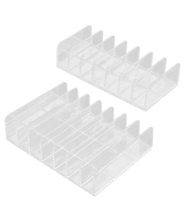 Knadgbft 2 Pack Eyeshadow Makeup Palette Organizer 7 Section Divided Palette Holder Inserts Eyeshadow Storage Organizer(2 Size)