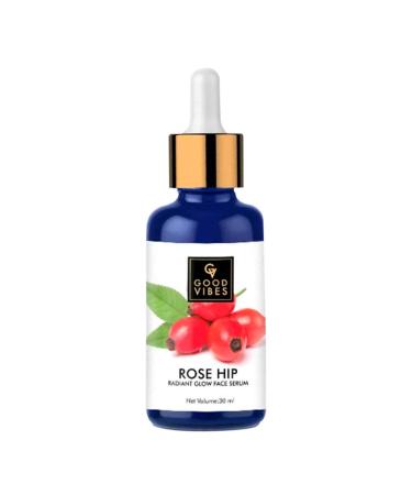 Good Vibes Rosehip Face Serum | Moisturizing Formula For All Skin Types | Natural No Parabens & Sulphates (30 ml/1.01 Fl Oz)