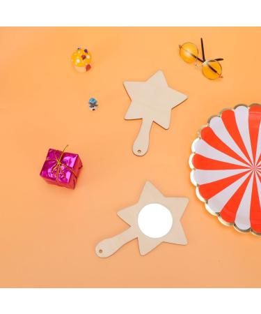 Beavorty 10pcs Crafts Mirrors Handheld Princess Mirror Toy Mini Painting Mirror Birthday Present Diy Wood Mini Mirror Late Handmade Toys Kids Puzzle Unbreakable Child Wooden - Buy Online on SooperMarket.com