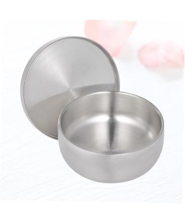 Angoily 3-Pack Razor Shell for Men - Premium Shaving Foam Cup & Soap Box | Steel Lid Silver Design - 11x11x6.5cm - Buy Online on SooperMarket.com