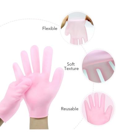 Fengyang Silicone Moisture Gloves - 2PC Pink Gel Spa Gloves for Dry Cracked Hands | Moisturizing Hand Care for Women - Buy Online on SooperMarket.com