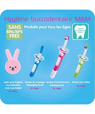 MAM Baby's Brush Set (2 Training Toothbrushes 1 Safety Shield) Baby Toothbrushes with Brushy the Bear Interactive App For Boy 5+ Months Blue - Buy Online on SooperMarket.com