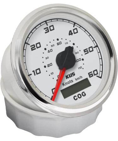 KUS GPS Speedometer Odometer Gauge 60 Knots for Boat Yacht - 85mm 12V/24V White | International Shipping Available - Buy Online on SooperMarket.com