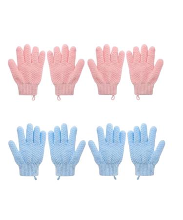 2 Pair Exfoliating Body Gloves Men and Women Bath Scrub Wash Mitts for Shower Spa Massage - Scrub Exfoliating Mitts for Body Face Hand and Foot