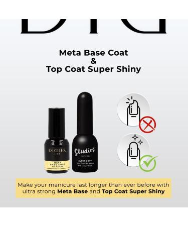 Didier Lab Premium Clear Gel Base and Top Coat Set - Long Lasting UV Gel Polish - Shellac Base Coat and No Wipe Top Coat - 2pcs Set - Buy Online on SooperMarket.com