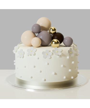 Astaron 32-Piece Tortendeko Balls Cake Topper | Mini-Balloons Rabbit Decor for Wedding Baby and Birthday Parties - Brown & Gold - Buy Online on SooperMarket.com