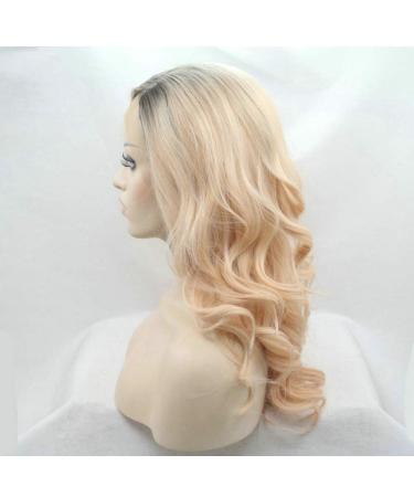 Buy SHIYID Two Tone Brown Orange Peach Synthetic Lace Front Wig | Heat Resistant Natural Wave Hair International Shipping Available - Buy Online on SooperMarket.com