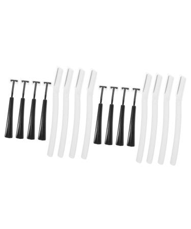 Balacoo 8 Sets Portable Eyebrow Trimmer Brow Razors for Women Beauty Tools Mens Grooming Trimmer Hair Razor Tool Razor for Men Miss Accessories Straight Handle Stainless Steel Blade 15.5x0.9cm