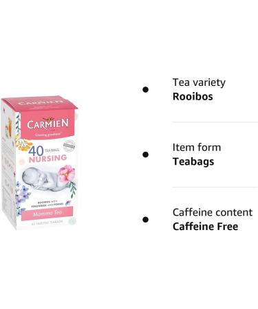 Breastfeeding Tea for Nursing & Lactation Supports Milk Supply Naturally Caffeine Free & High In Antioxidants 40 Fenugreek Red Bush & Fennel Biodegradable Teabags - Buy Online on SooperMarket.com