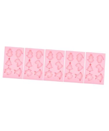MAGICLULU 5pcs Fruit Cake Mold Clay Molds Silicone Bakeware Biscuit DIY Mould Baking Mold Dessert Mould Non Stick Candy Mold Santa Cake Mold Non Stick Fondant Mold Sample Silica Gel Popsicle 32X18CMx5pcs
