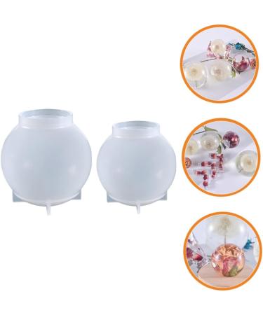 STOBOK 2pcs Ball Mold Round Mold Round Soap Molds Crystal Casting Mold Candle Wax Mold Sphere Making Candle Making Mold Silicone Mold Silicone Ball Silica Gel One Body White White 5.9X5.9X5.9CM - Buy Online on SooperMarket.com