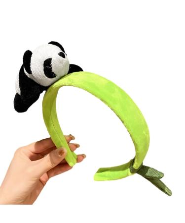 JSGHGDF Adult Kids Cartoon Stuffed Panda Shape Headband Woman SPA Hair Hoop Makeup Taking Photos Christmas Party Headpiece 1 panda