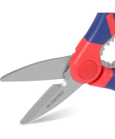 WORKPRO Electricians Scissors & Wire Cutter Stripper 2-in-1 Multi-Function Shears 152mm/6-inch Bi-Material Soft Handle - Buy Online on SooperMarket.com