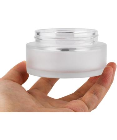1PC 100ml/3.5oz Empty Frosted Glass Cream Jar with Wood Grain Lid Refillable Travel Makeup Cosmetic Face Lotion Cream Emulsion Container Bottle Storage Pot with Inner Linner - Buy Online on SooperMarket.com