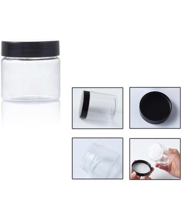 3 Pack 250ml Transparent Plastic Cosmetic Containers with Black Lid - Refillable Empty Cream Bottles & Lotion Storage for Ointments - Buy Online on SooperMarket.com