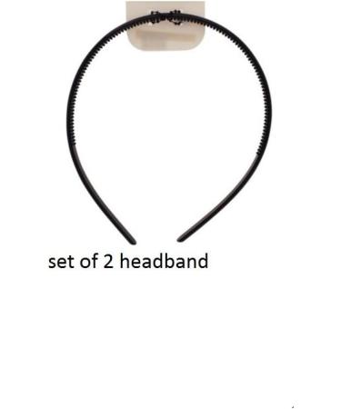 Mytoptrendz Set of 2 Black Thin Slim Narrow Plastic Alice Band Hair Band Headband Hair Accessory - Buy Online on SooperMarket.com