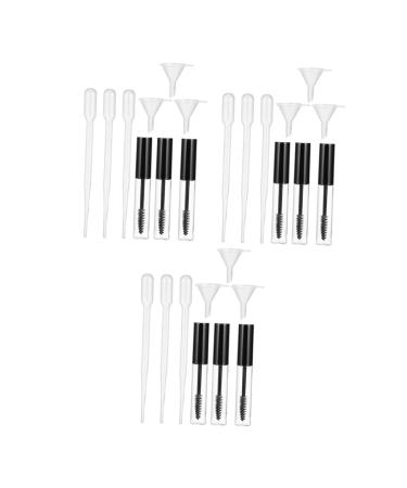 Gogogmee 9 Set Empty Mascara Bottle Eyelash Growth Oil Bottle Lip Cream Bottle Empty Funnel Abs Transparent