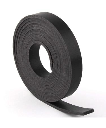 Double Sided Faux Leather Strip Leather Strap 1/2 Inch Wide and 72 Inches Long Black Black 1/2''x72''