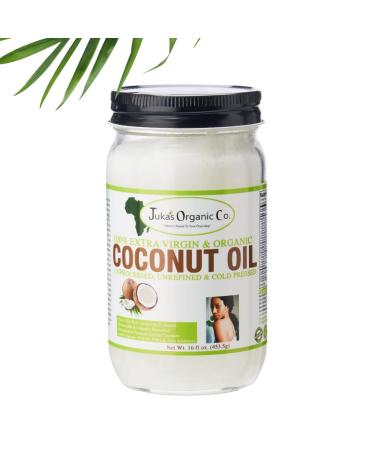 Juka's Organic Coconut Oil - 100% Organic, Unprocessed, Unrefined, Extra Virgin & Cold Pressed - 16.9 oz - Buy Online on SooperMarket.com