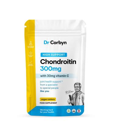 Dr Corbyn Chondroitin Sulfate 300mg with Vitamin C (120 Tablets) | 90% Marine Chondroitin Supplement + Vitamin C | Maintenance of Normal Bones & Cartilage | Collagen Formation