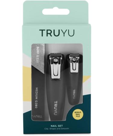 Truyu 3pce Nail Manicure Set Includes Nail and Toenail Clippers and Nail File. Ideal Manicure Set for Women and Perfect for Natural Or Acrylic Nails. - Buy Online on SooperMarket.com
