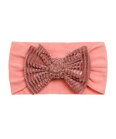 JSGHGDF Bow Hair Bands Elastic Headwear for Girl Autumn Winter Headbands Head Wraps Hairbands Hair Accessories Photography Props Deep Pink