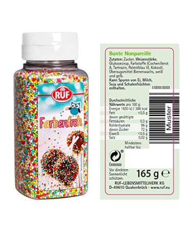 Colorful Nonpareilles Sugar Pearls - Mini Sugar Balls for Decorating Ice Cream Cakes & Muffins - 165g - Buy Online on SooperMarket.com