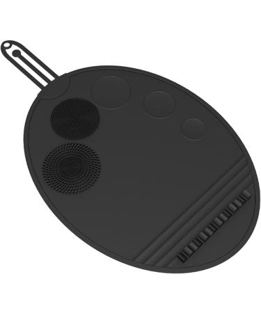 Brush Cleaning Mat Scrubber Mat Multipurpose Portable Washing Tool Silicone Brush Cleaning Mat for Daily Use Eye Brush black - Buy Online on SooperMarket.com