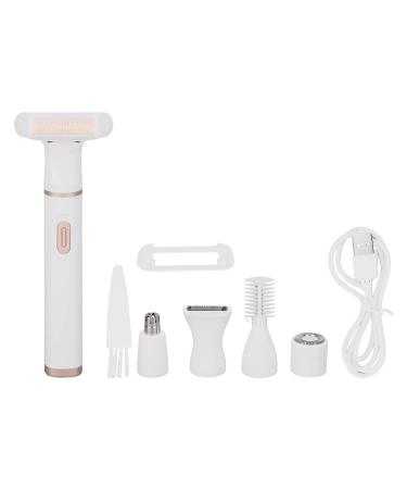 5 In 1 Women Electric Trimmer Rechargeable Pubic Hair Clippers and Trimmer Waterproof Low Noise Body Depilator for Face Nose Hair Eyebrows Whole Body